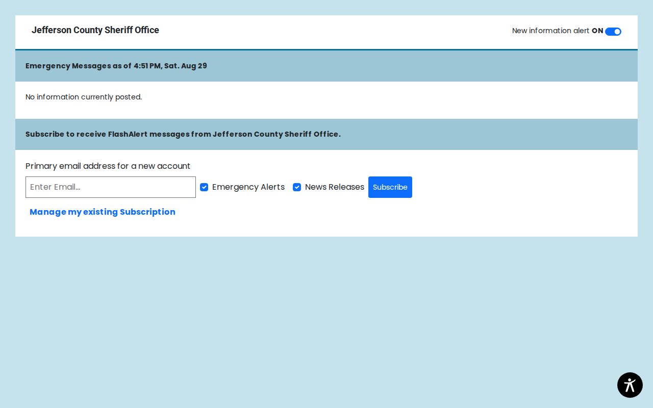 Jefferson County official sheriff release and crime news source